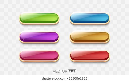 Set color round button, frame label, event web element. Vector illustration