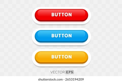 Set color round button, frame label, event web element. Vector illustration