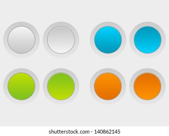 Set of color round buttons