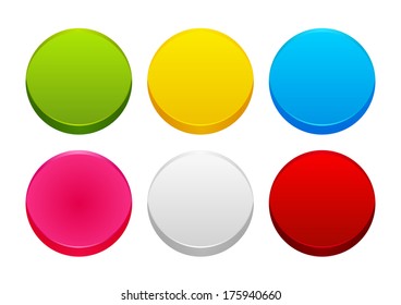 Set of color round buttons
