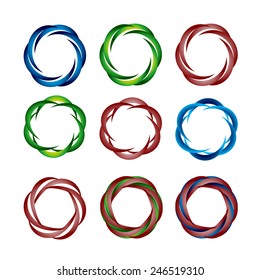   Set of color round frames for design