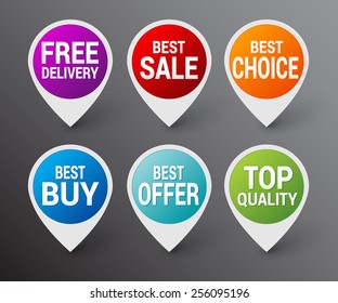 Set of color sale pointer