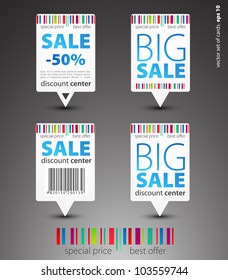 Set of color sale pointers