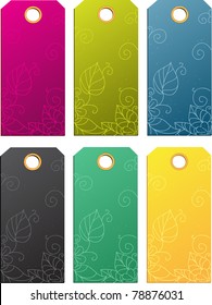 Set of color sale tags