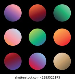 Set of color samples for graphic designer on black background
