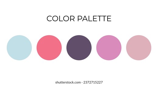 Set of color samples for graphic designer on white background