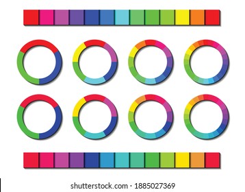 Set of color scheme isolated on white background