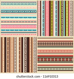 set of color seamless backgrounds with ornaments