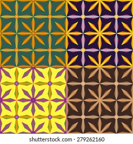 Set color of seamless geometric patterns with symmetrical shapes