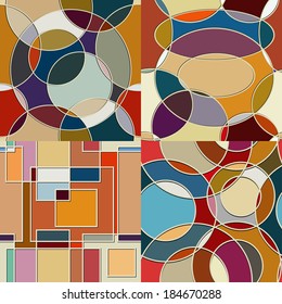 Set of color seamless geometric texture