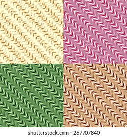 Set color of seamless patterns of wavy slanted lines