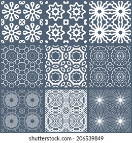 set of color seamless tileable background patterns