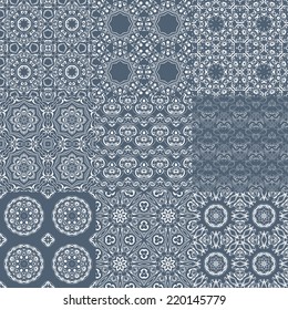 set of color seamless tileable background patterns