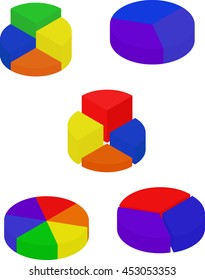 Set of color segmented diagrams