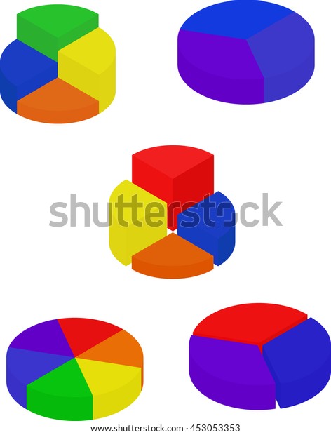 Set Color Segmented Diagrams Stock Vector (Royalty Free) 453053353 ...