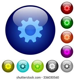 Set of color settings glass web buttons. Arranged layer structure.