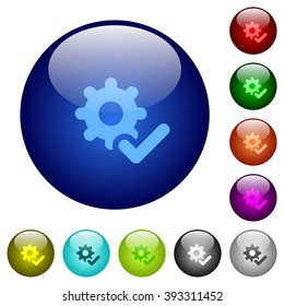 Set of color settings ok glass web buttons.