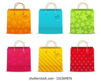 Set of color shopping bags