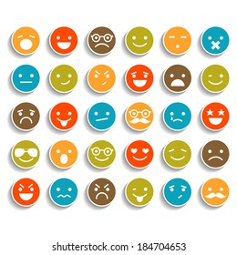 Set of color smiley icons 