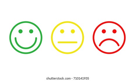Set of color smileys. Vector illustration