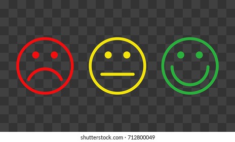 Set of color smileys. Vector illustration
