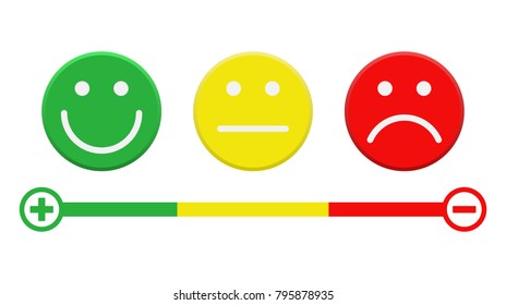 Set of color smileys. Vector illustration