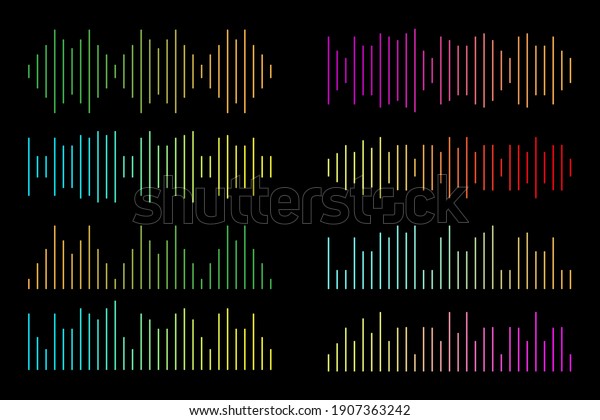 Set color\
sound waves. Vector sound wave. Abstract music pulse background.\
Wave effect. Stock image. EPS\
10.