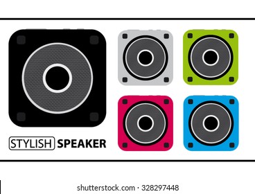 Set Of Color Speakers