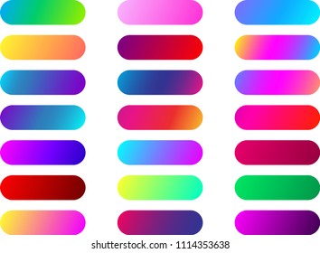 Conjunto de plantillas de iconos y botones del espectro de colores aislados en fondo blanco. Ilustración vectorial.