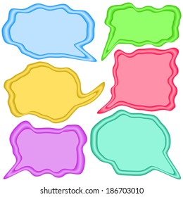 Set of the color speech bubbles
