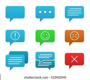 Set of color speech bubbles icons