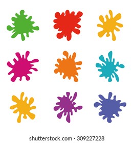 Set of color Splashes in Vector Format.