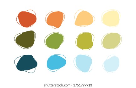 Set of color spots. Red, dreen and blue color abstract shapes for your design