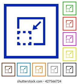 Set of color square framed minimize element flat icons
