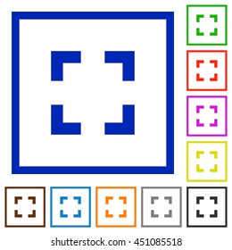 Set of color square framed Selector tool flat icons