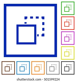 Set of color square framed send to back flat icons