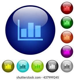 Set of color statistics glass web buttons.