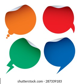 Set of color stickers and bubbles. Vector element.