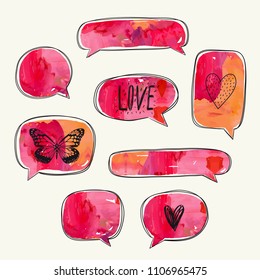 Set of color stickers. Can be used for scrapbook, print, banners or cards and etc. 