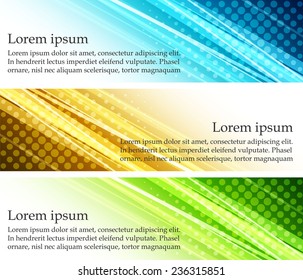 Set of color stripped backgrounds with circles
