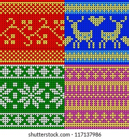 set of a color structure in knitted style by new year and Christmas