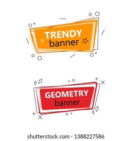 Set of color stylish banners. Two trendy geometric banners.