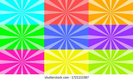 Set Of Color Sun Abstract Background