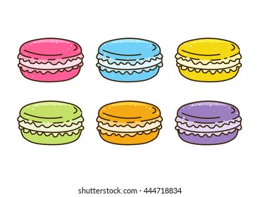 Set of color sweet macarons for Your design