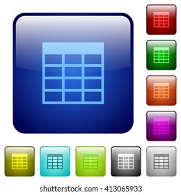 Set of color table glass web buttons.