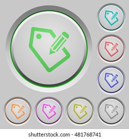 Set of color tagging sunk push buttons.