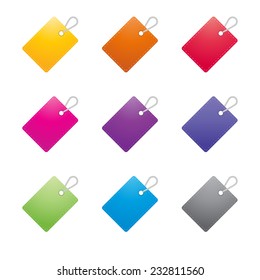 Set of color tags