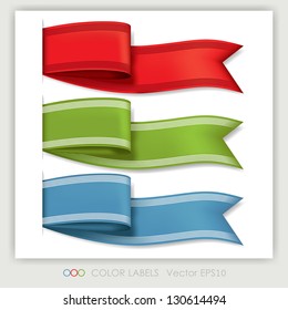 Set of color tags in the form of tapes