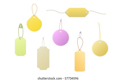 Set Color Tags Isolated On White Background