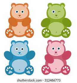 set of color Teddy bears